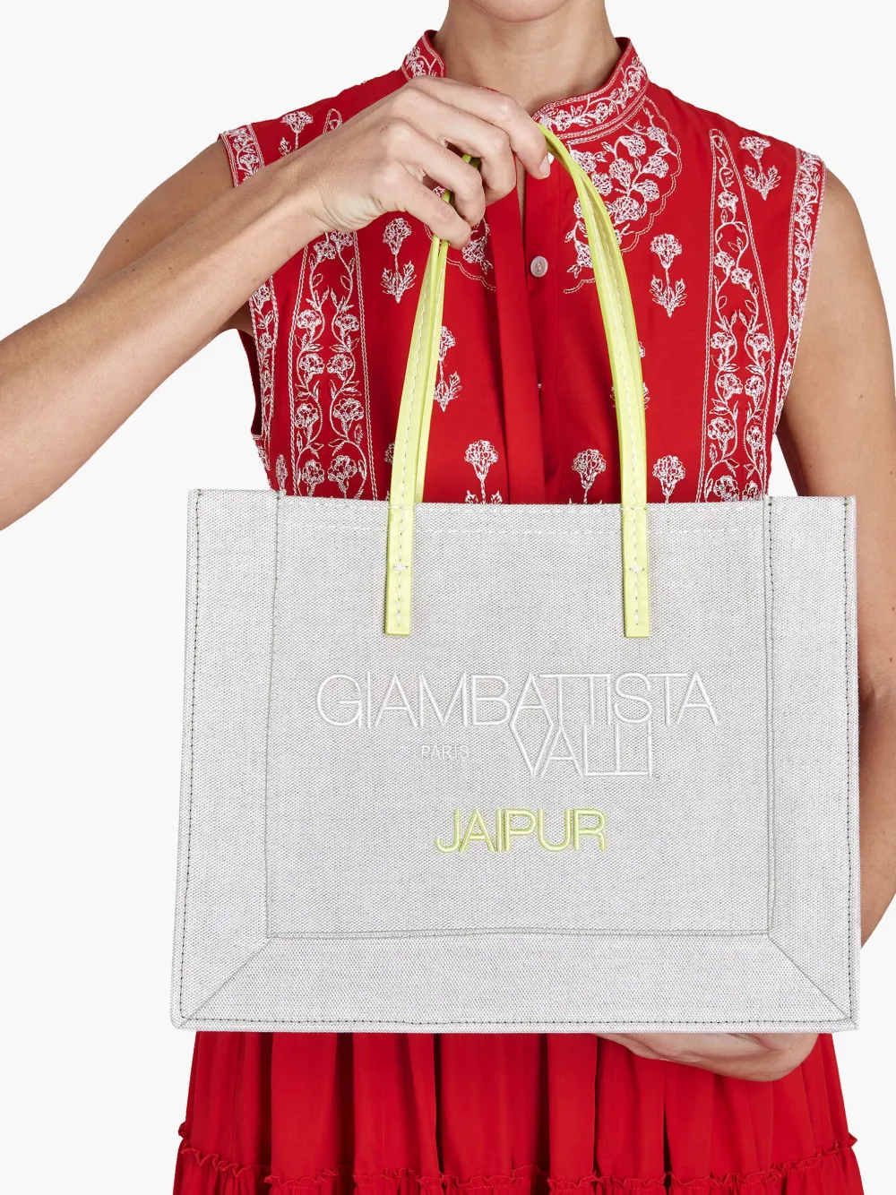 Giambattista Valli Leren shopper - Wit