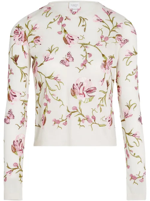 Pull à fleurs en intarsia - Giambattista Valli - Modalova