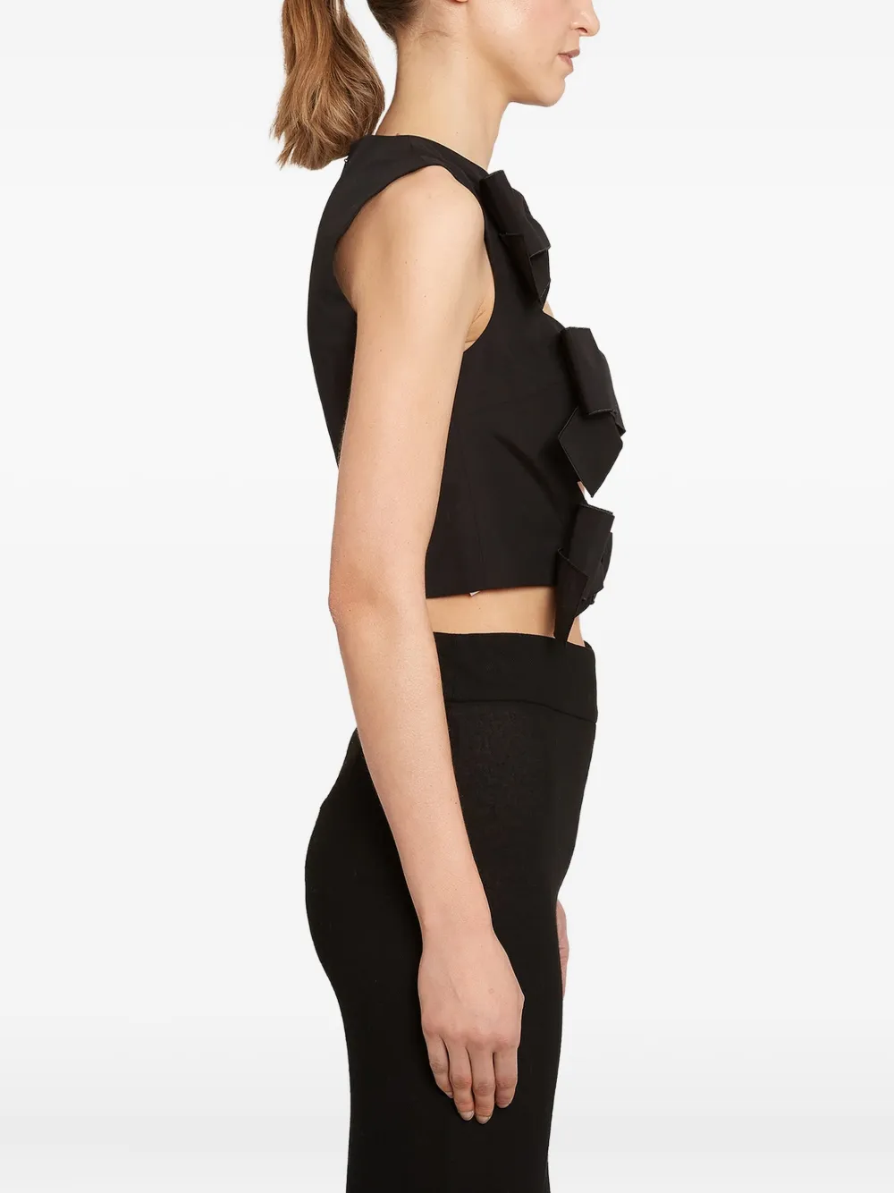 Giambattista Valli bow-detail sleeveless top Zwart