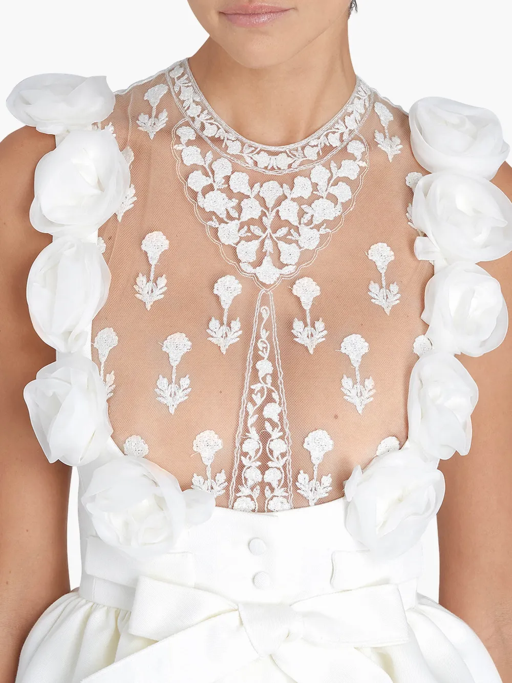 Giambattista Valli Jurk met bloemenpatch Wit