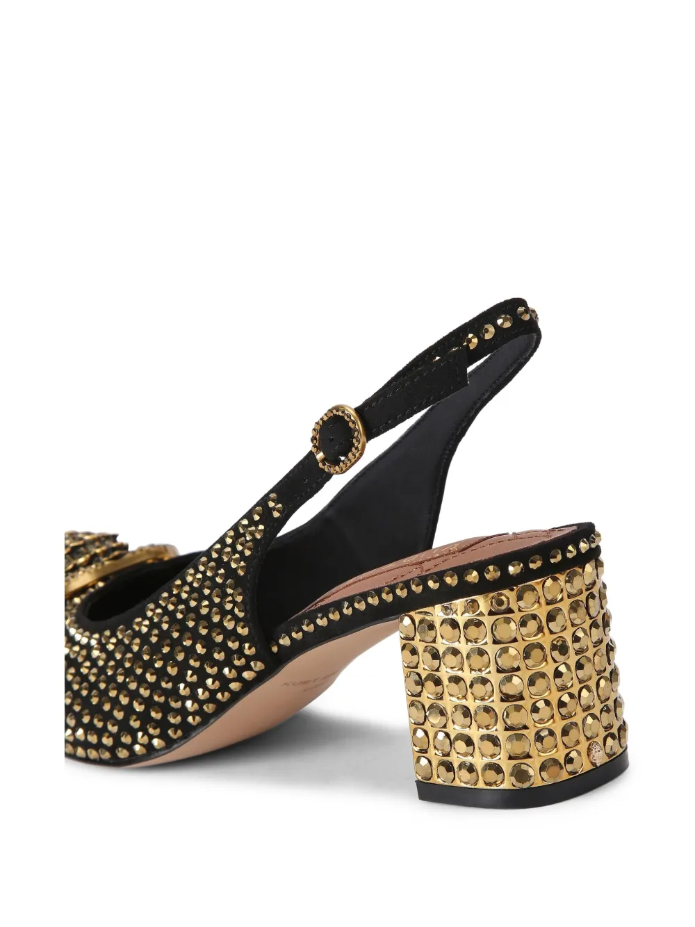 Kurt Geiger 60mm Chelsea Crystal-embellished Slingback Pumps In Black