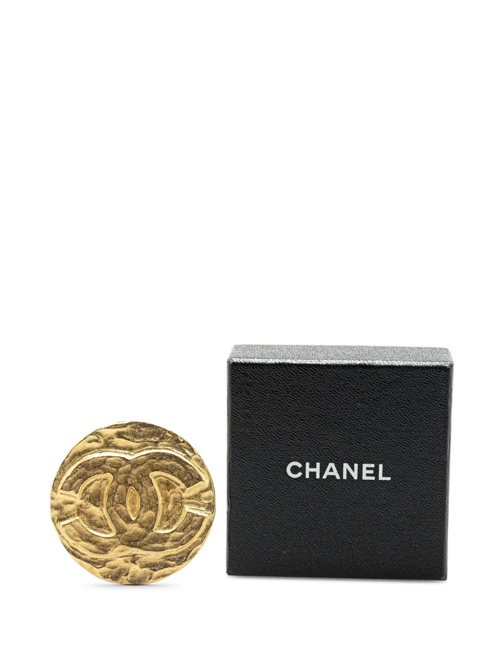 Pre-owned Chanel 1994 Gold Plated Cc Brooch Costume Brooch