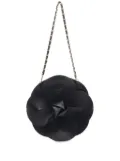 CHANEL Pre-Owned 2002-2003 Lambskin and Satin Camellia Flower Evening Bag handbag - Black