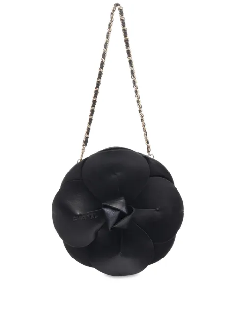 CHANEL Pre-Owned sac à main Camellia Flower Evening Bag en peau d'agneau et satin (2002-2003)