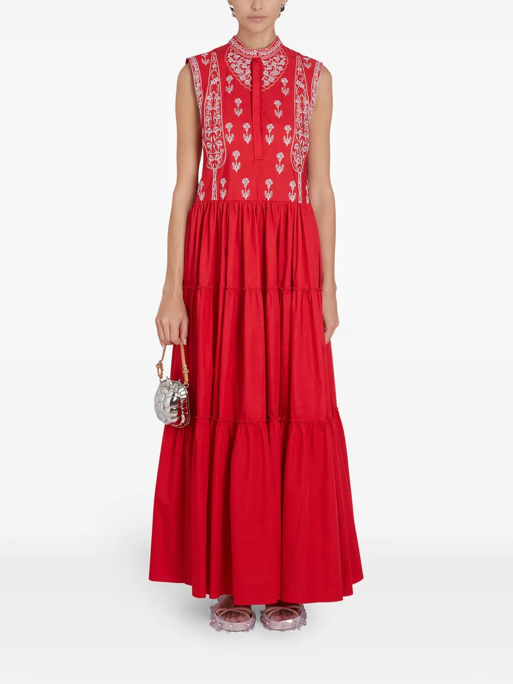 Giambattista Valli Avondjurk met borduurwerk - Rood