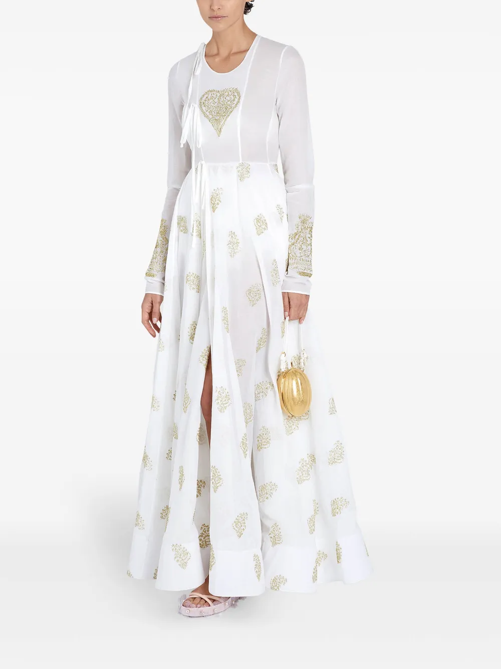Giambattista Valli Jurk met borduurwerk Wit