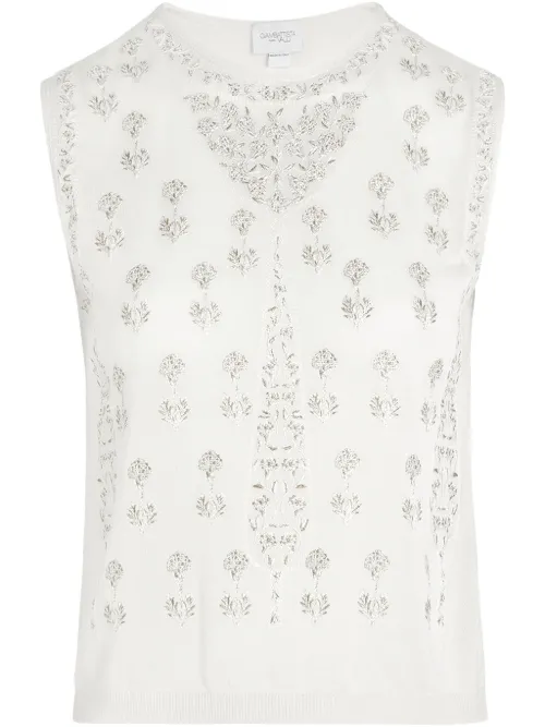 Débardeur à fleurs brodées - Giambattista Valli - Modalova