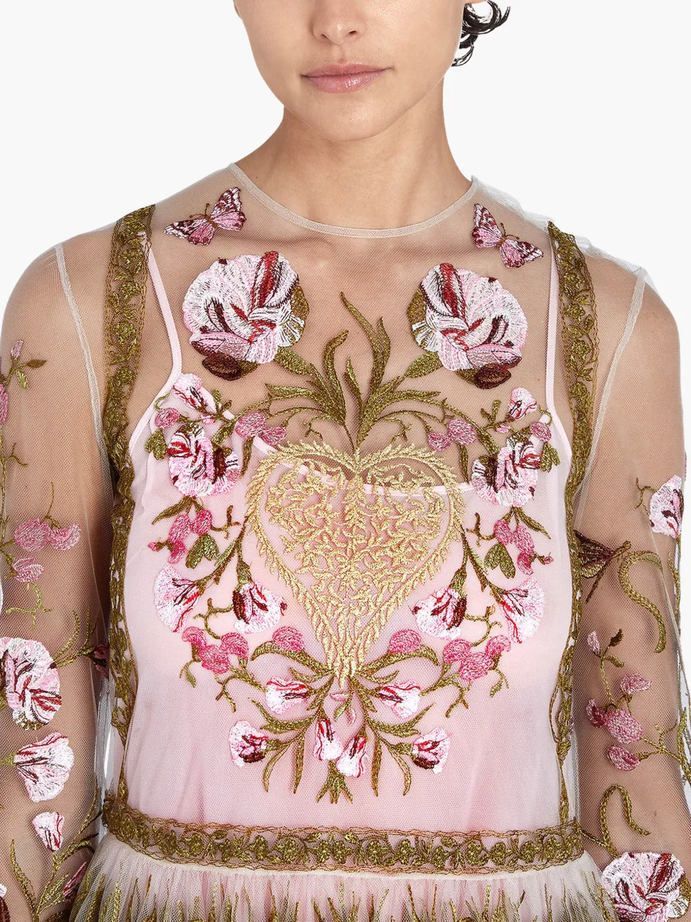Giambattista Valli Jurk met borduurwerk Wit