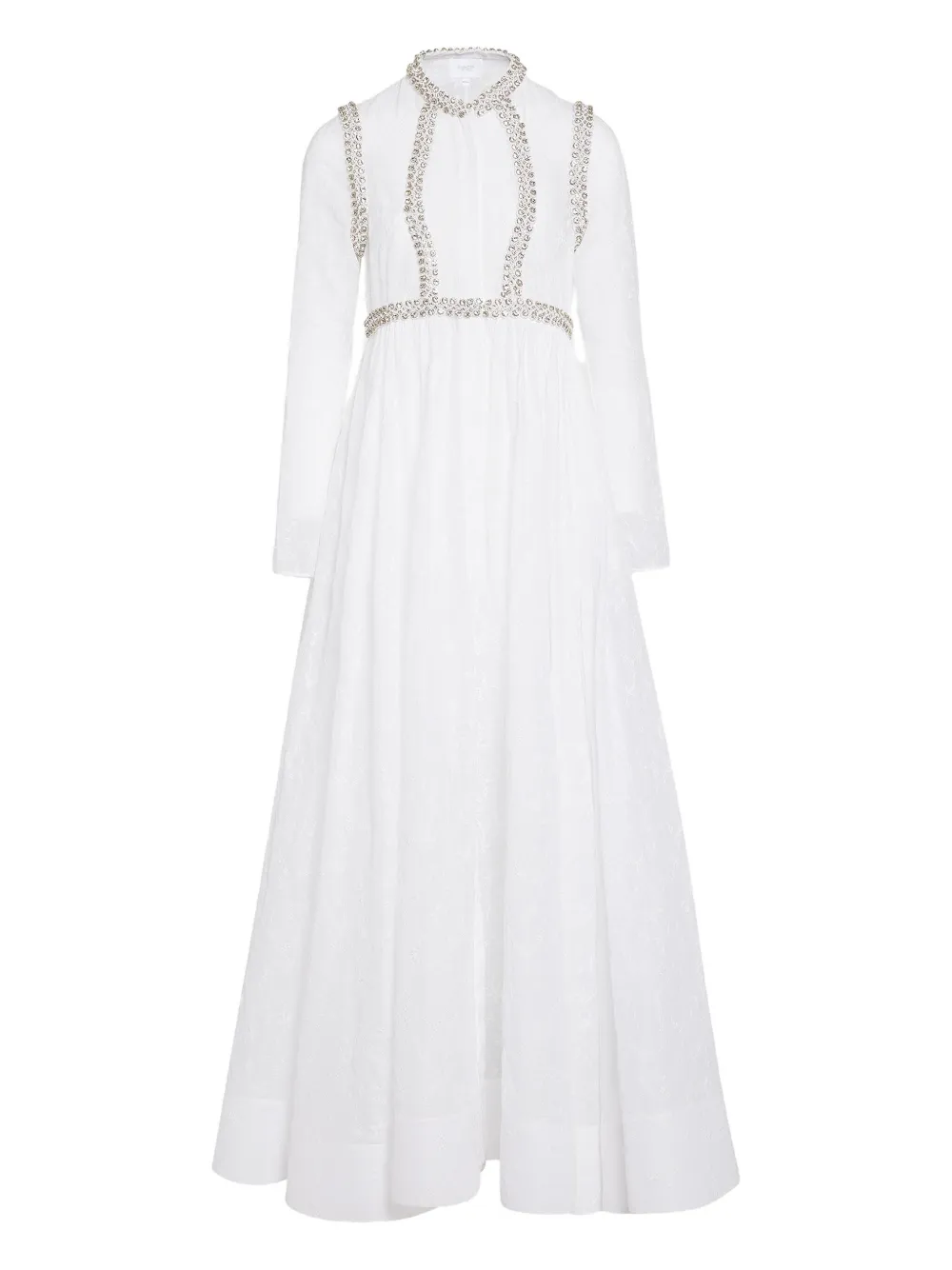 Giambattista Valli Verfraaide maxi-jurk met lange mouwen Wit