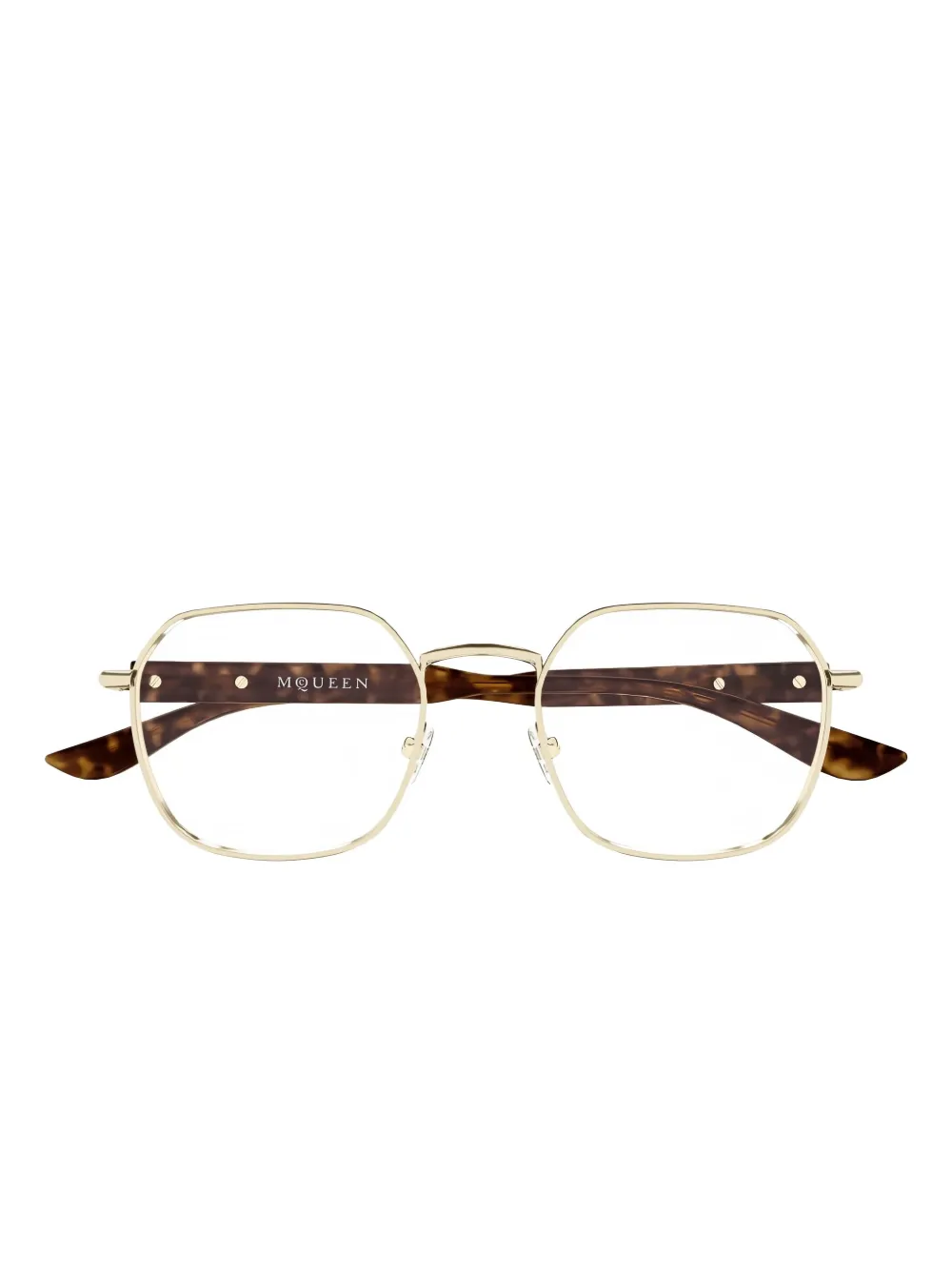 Alexander McQueen Eyewear Bril met geometrisch montuur Goud