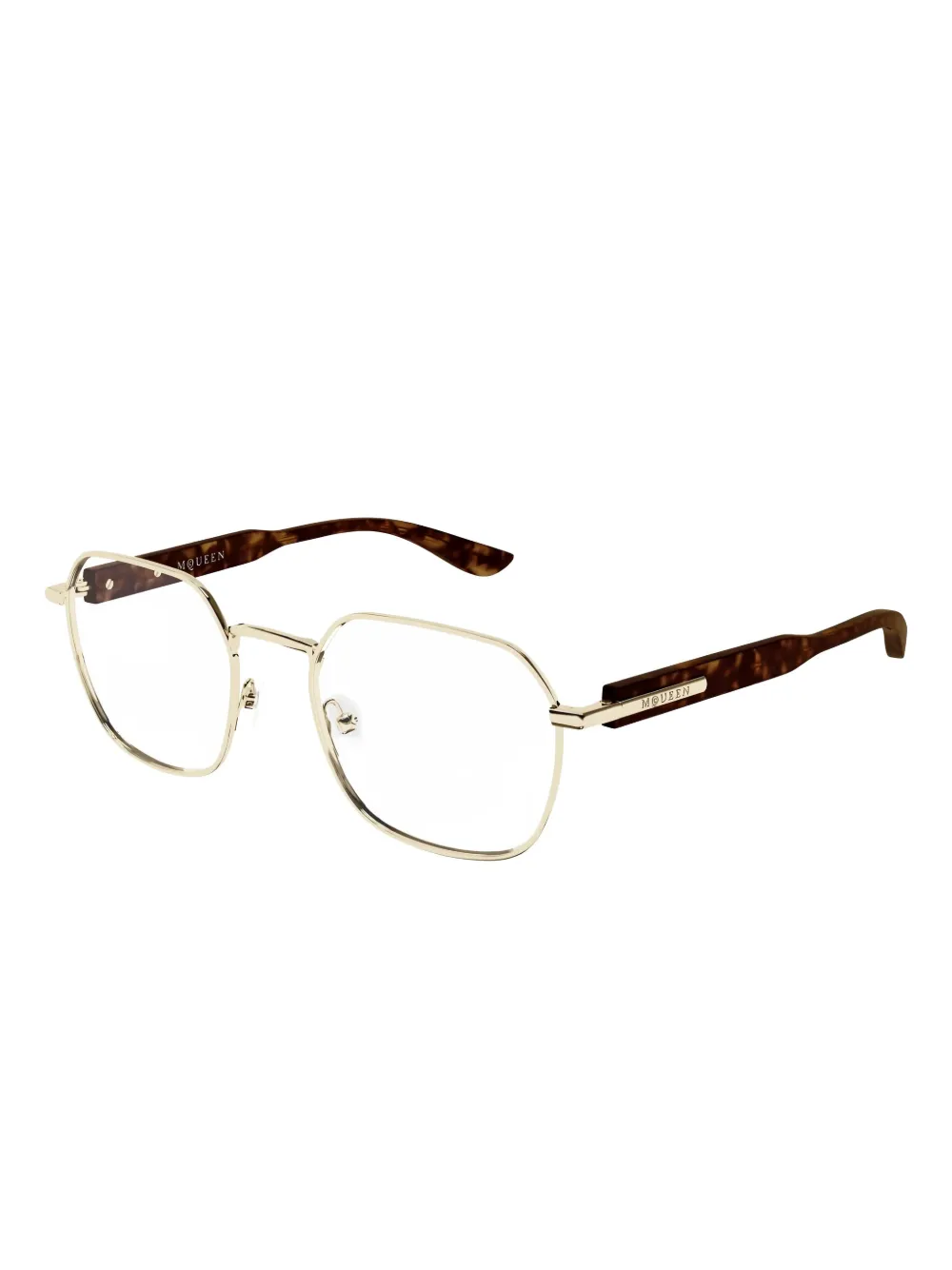 Alexander McQueen Eyewear Bril met geometrisch montuur Goud