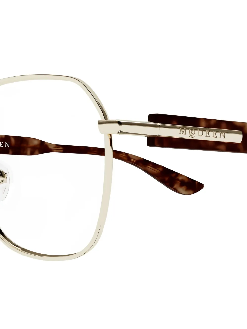 Alexander McQueen Eyewear Bril met geometrisch montuur Goud