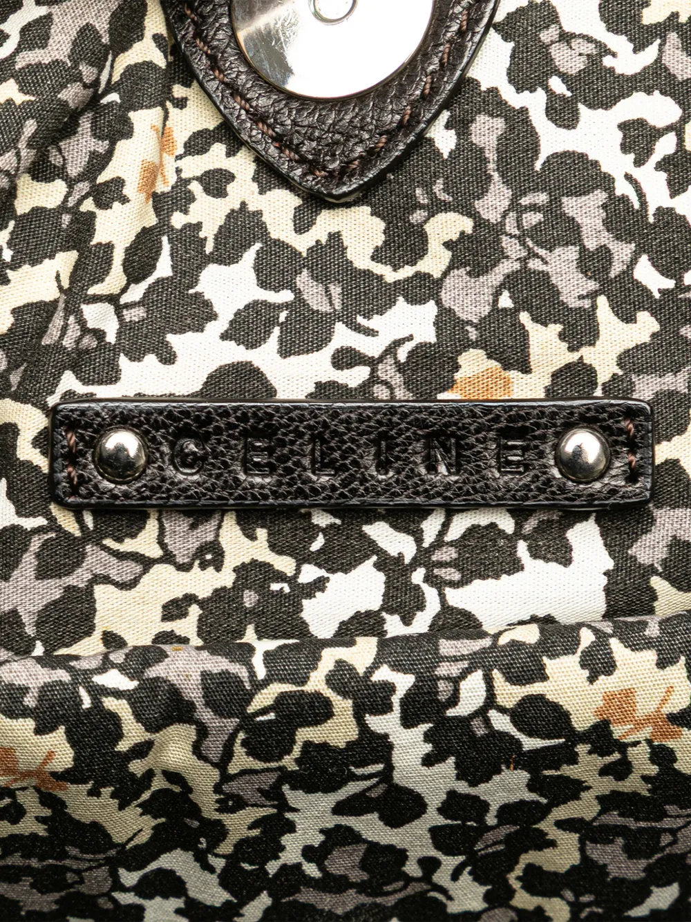 Pre-owned Celine 2008 Denim Macadam Bittersweet Hobo Bag In Brown