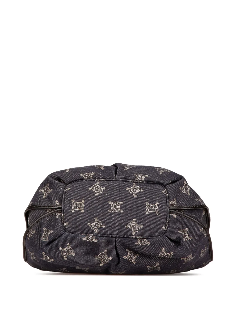Pre-owned Celine 2008 Denim Macadam Bittersweet Hobo Bag In Brown