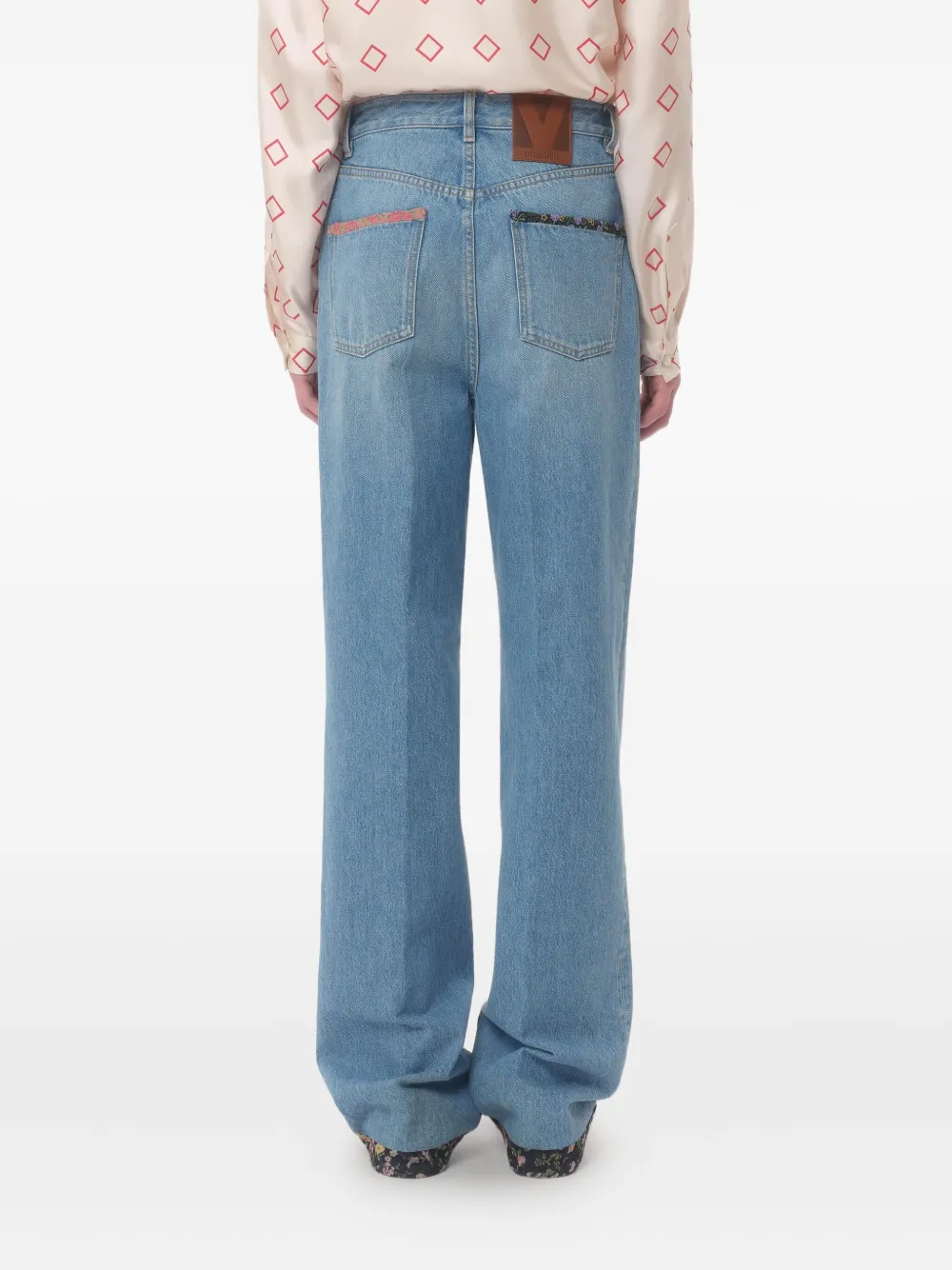 Valentino Garavani Jeans met bloemenprint Blauw