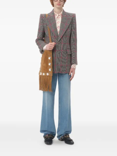 Valentino Garavani floral-trim jeans