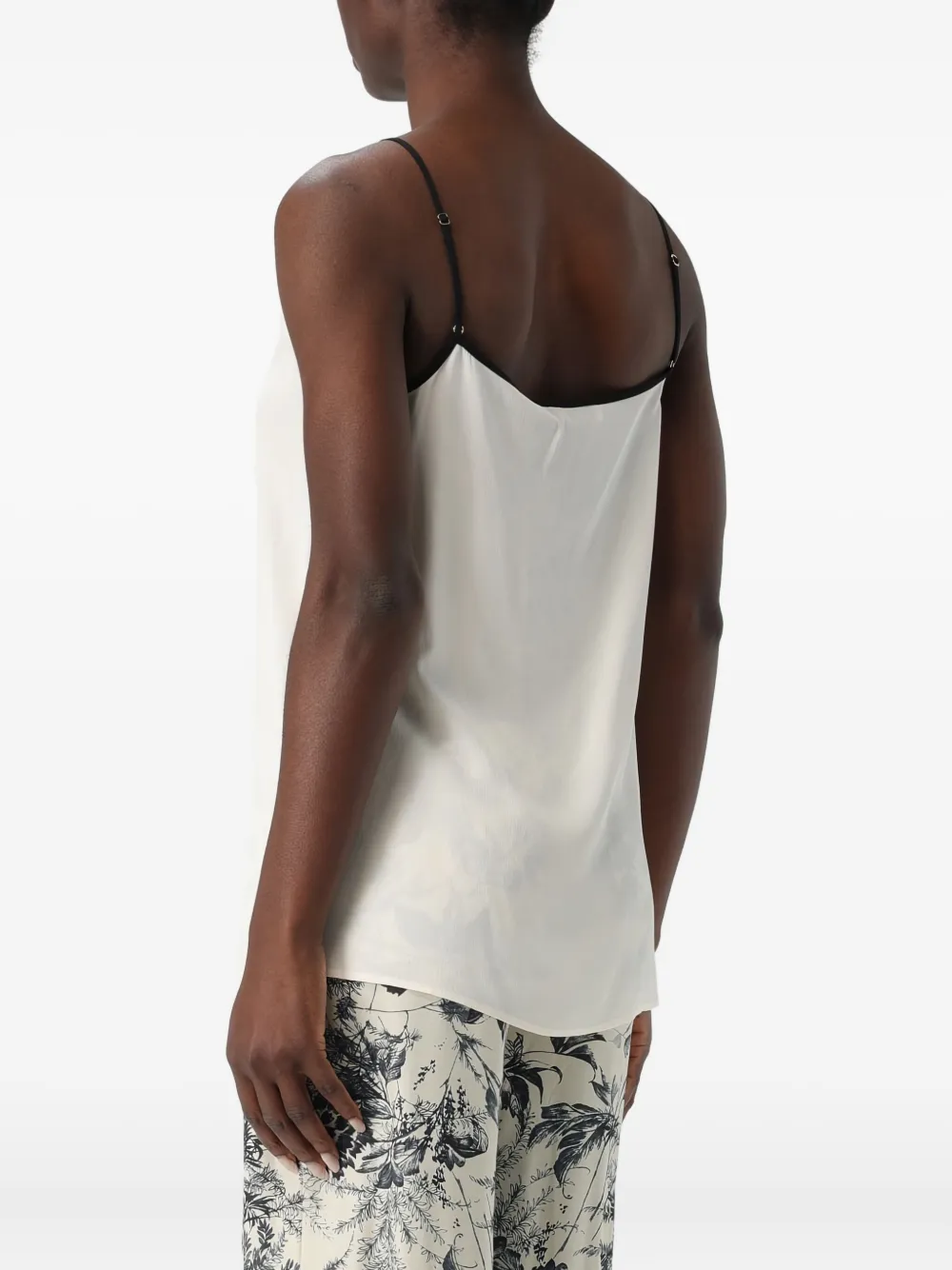 SIMONA CORSELLINI Top met V-hals en afwerking Wit