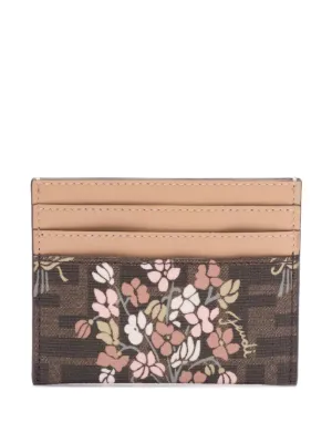 FENDI(フェンディ)/関税送料込み FF Flower Bouquet Card Wallet Fendi Fendi Flower Bouquet Ff Fabric Card Holder Accessories