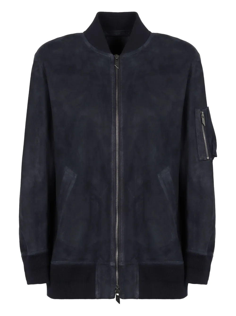 Salvatore Santoro Leren bomberjack Blauw