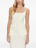 SIMONA CORSELLINI button-front sleeveless top - Neutrals