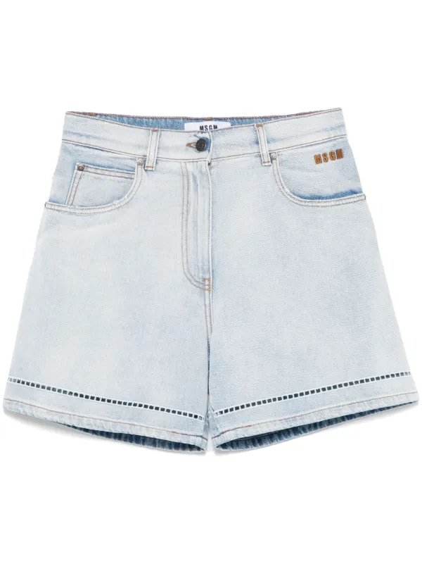 【送料&関税込】MSGM Denim Shorts MSGM Denim Shorts | Blue | FARFETCH