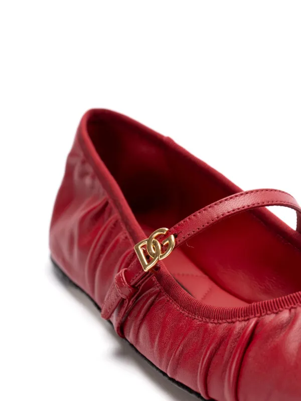 Dolce & Gabbana レザー フラットシューズ | レッド | FARFETCH JP