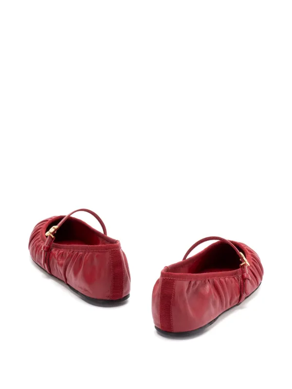 Dolce & Gabbana レザー フラットシューズ | レッド | FARFETCH JP