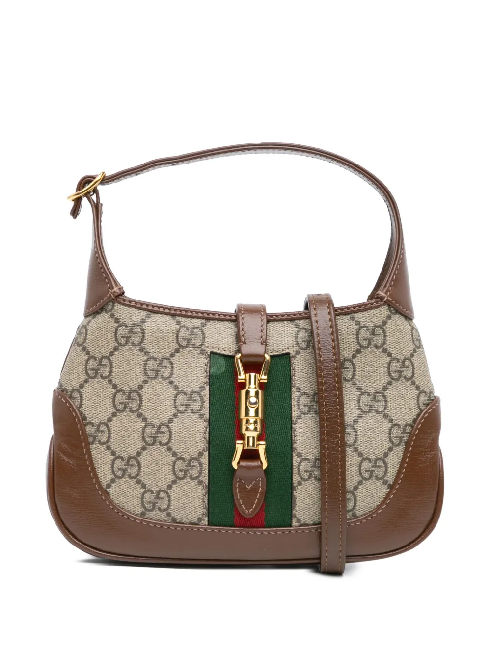 Gucci Pre-Owned 2016-2024 ミニ GGスプリーム ジャッキー1961 ショルダーバッグ - ブラウン Gucci Pre-Owned 2016-2024 ミニ GGスプリーム ジャッキー1961 ショルダーバッグ - ブラウン