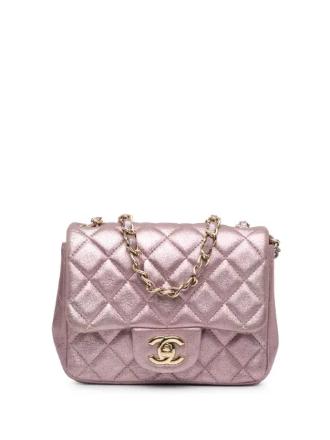 CHANEL Pre-Owned bolsa crossbody Mini Square Classic Metallic Calfskin Single Flap 2014-2015