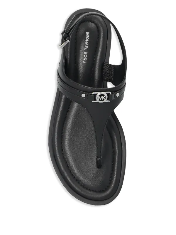 e. MICHAEL KORS ブラック サンダル Michael Michael Kors logo-plaque Sandals | Black | FARFETCH