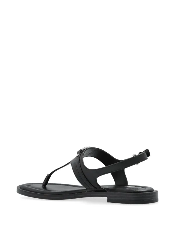Michael Michael Kors logo-plaque Sandals | Black | FARFETCH