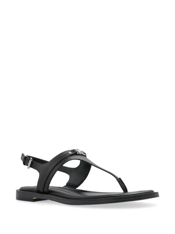 Michael Michael Kors logo-plaque Sandals | Black | FARFETCH