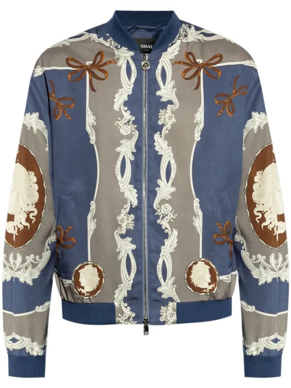 Versace Cameo Bomber Jacket Blue FARFETCH