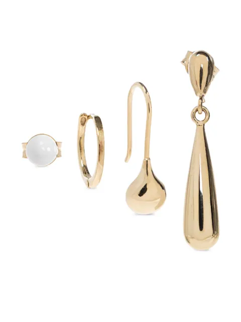 LEMAIRE logo-engraved individual earrings (set of four)
