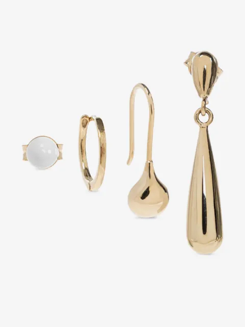 LEMAIRE set de cuatro aretes individuales