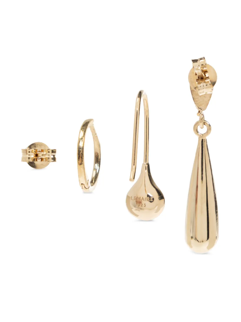 logo-engraved individual earrings (set of four)