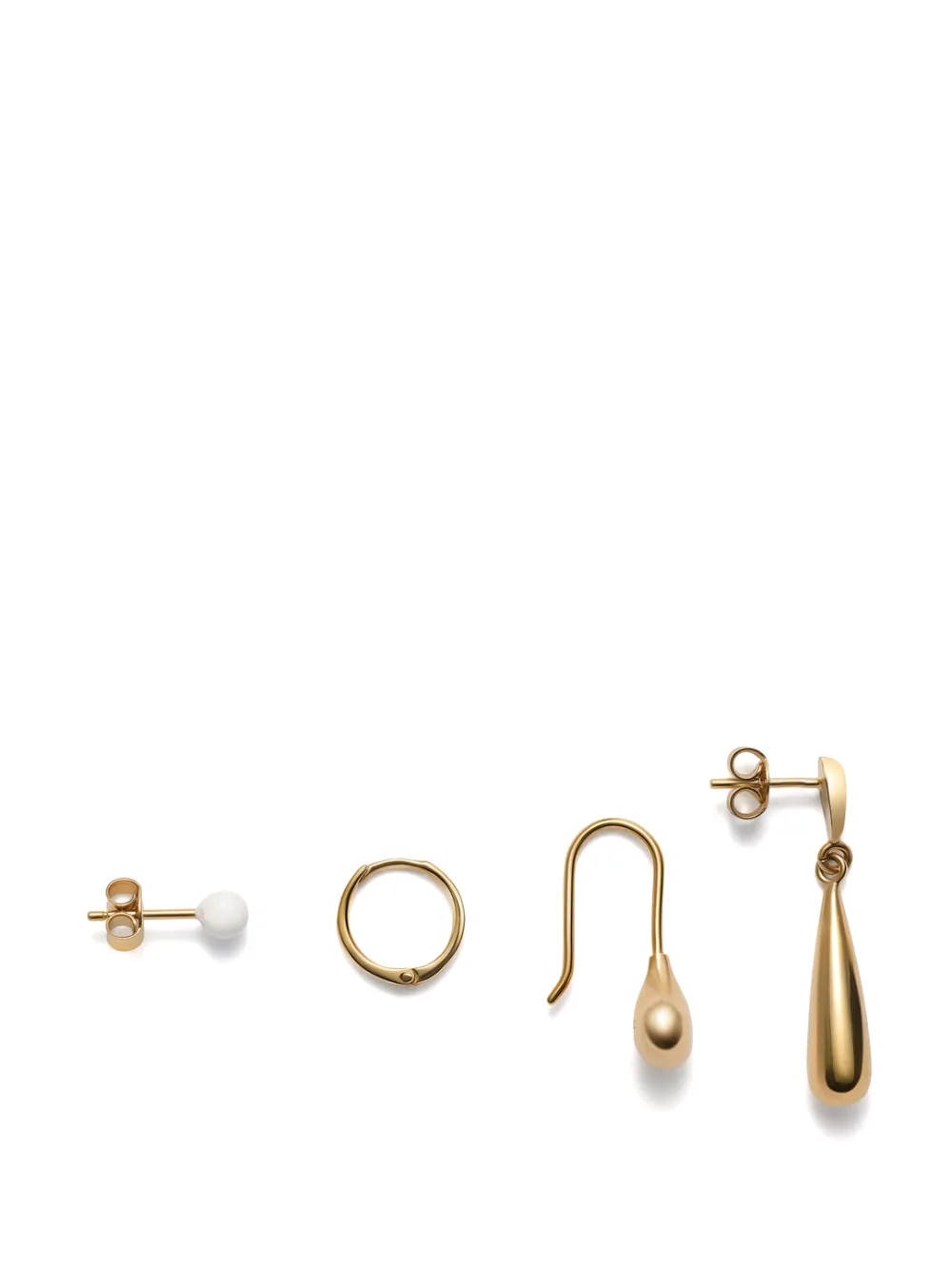 LEMAIRE logo-engraved individual earrings (set of four) - Oro