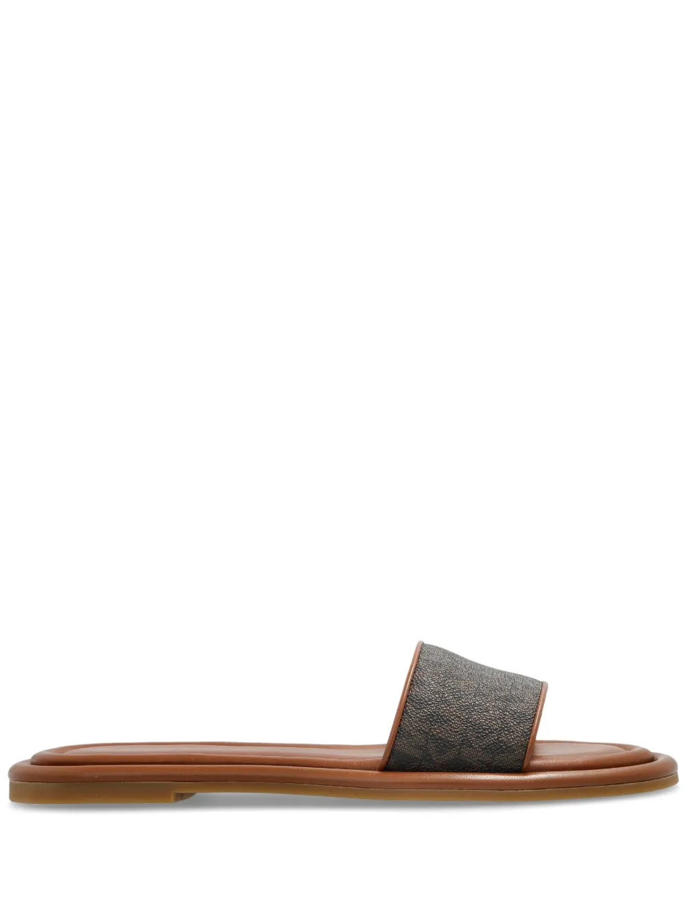 Michael Kors monogram-pattern slides Brown