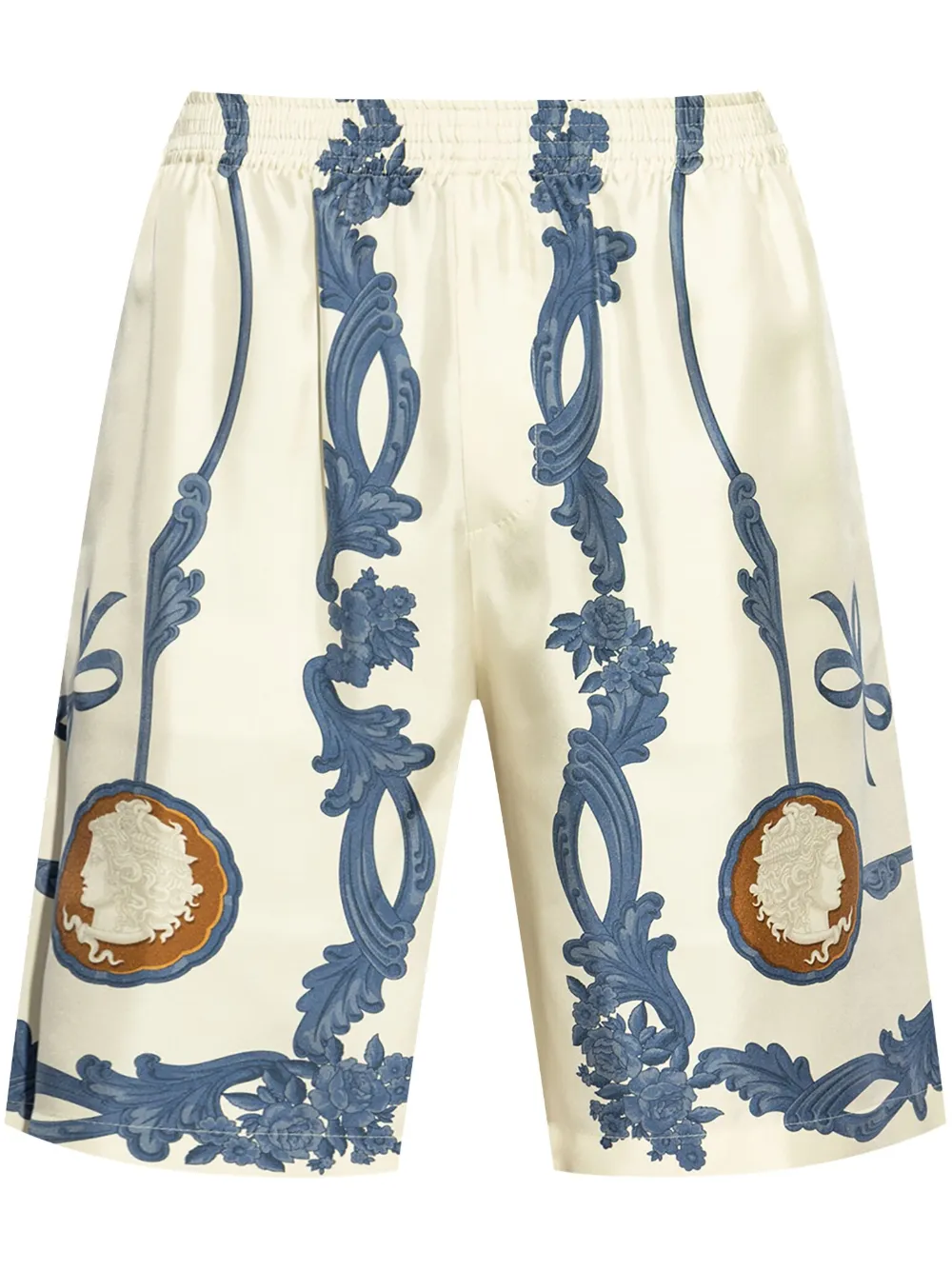 Versace Shorts met Cameo-print Beige