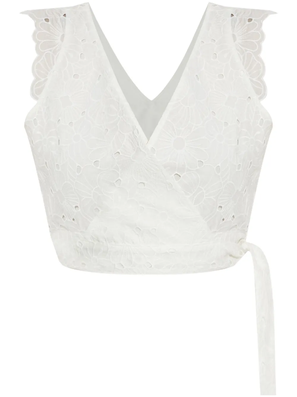 PS Paul Smith scallop-detail wrap top | White | Image 1