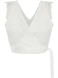 PS Paul Smith scallop-detail wrap top - White