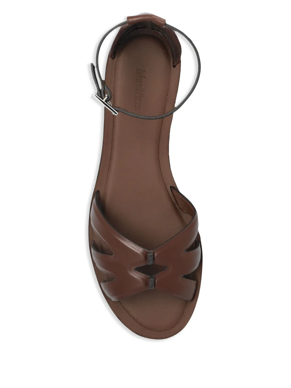 Max Mara Leren sandalen Bruin