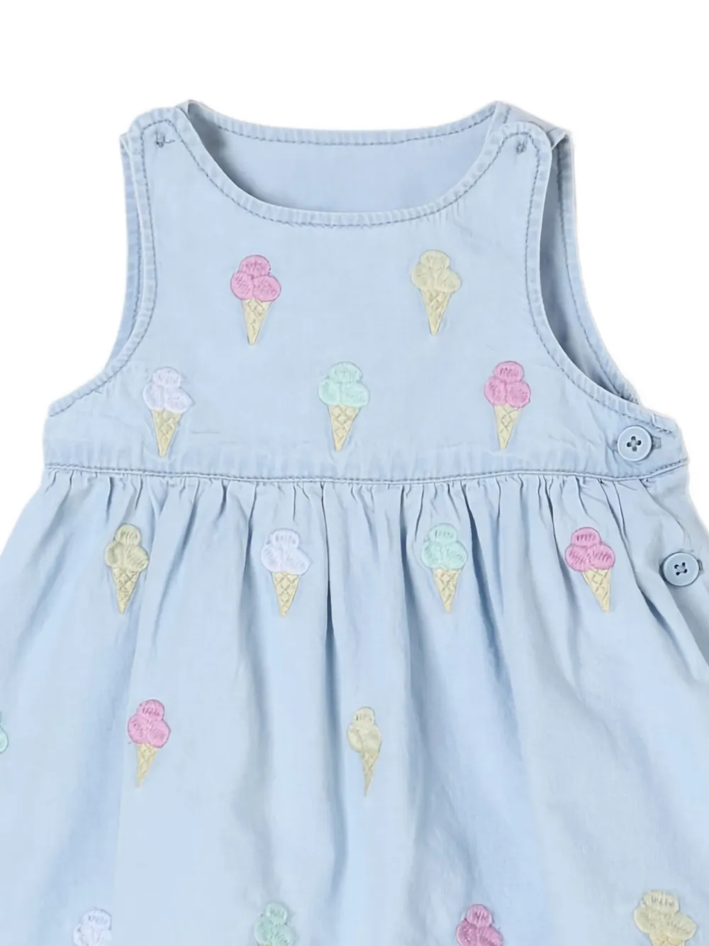 Stella McCartney Kids Jurk met ijs-borduurwerk Blauw