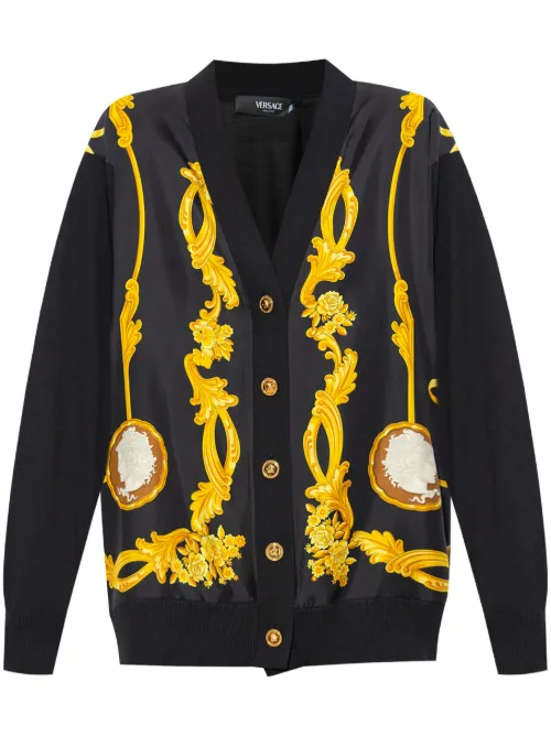Cardigan en laine mélangée - Versace - Modalova