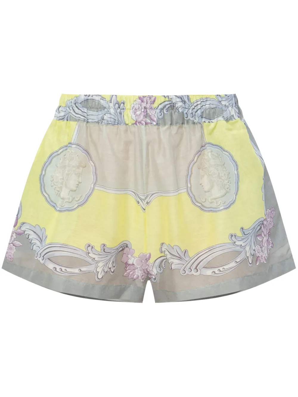 Versace Shorts van katoenen-zijde Geel