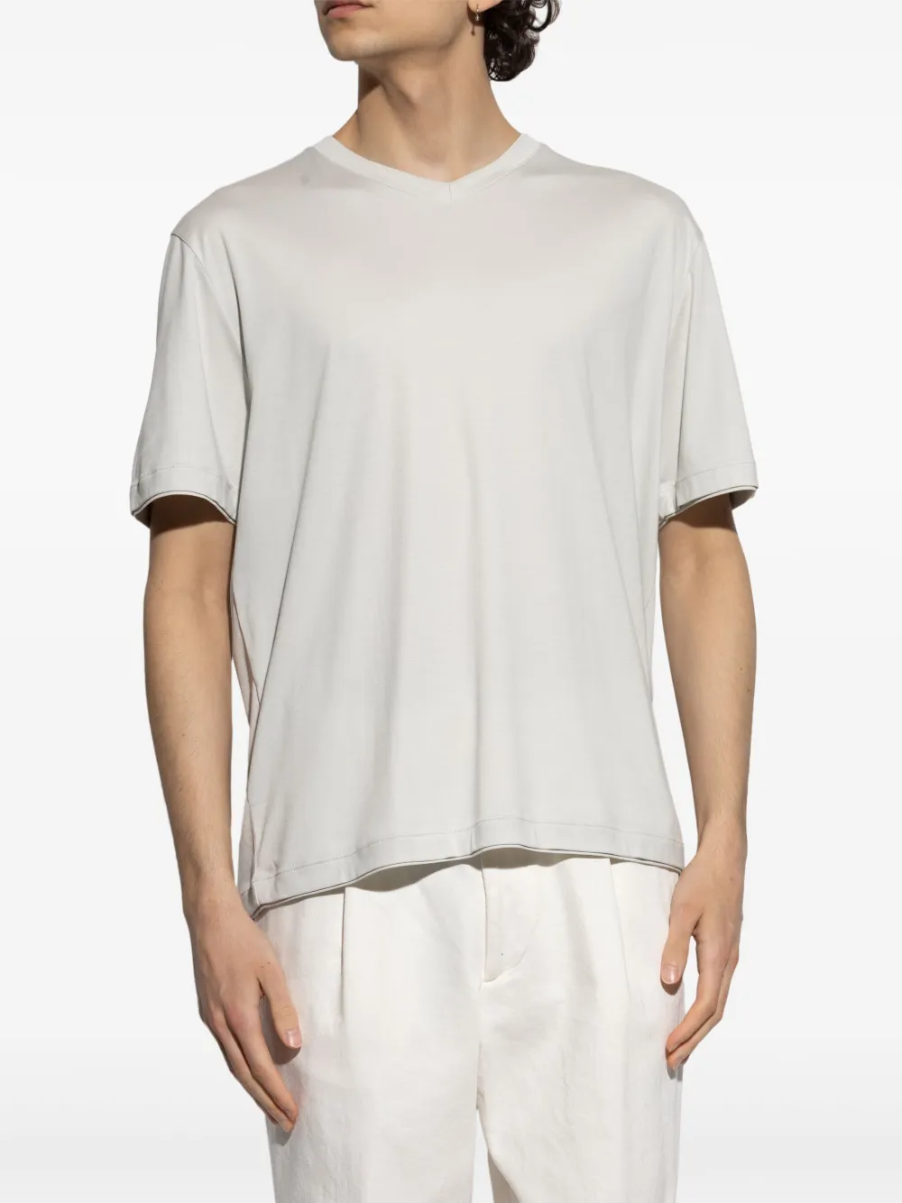 Eleventy T-shirt met V-hals Grijs