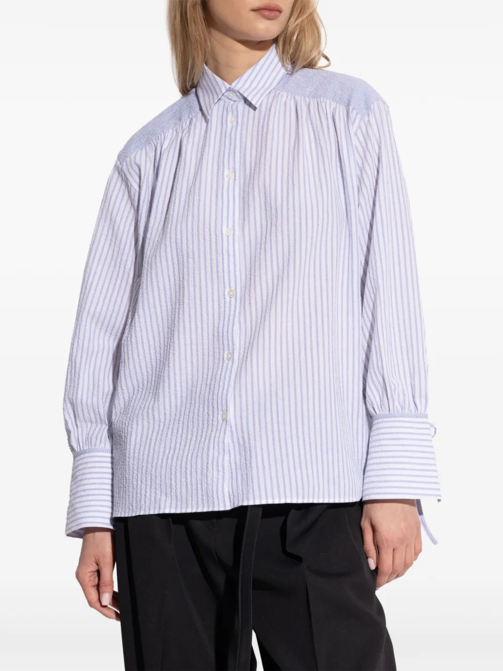 PS Paul Smith Blouse van stretch katoen Blauw