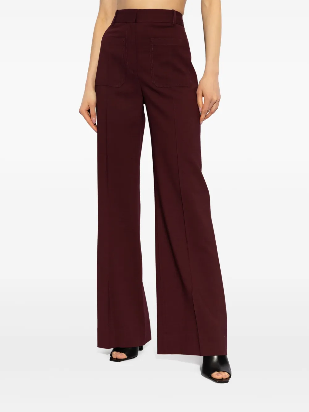 Victoria Beckham Alina palazzo broek Rood