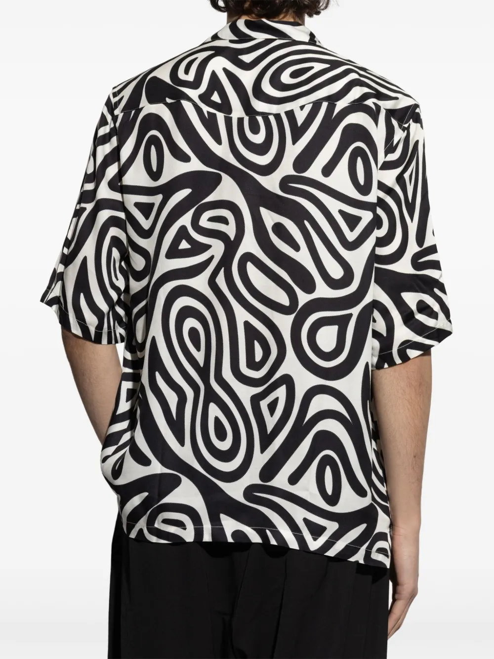 Officine Generale Overhemd met grafische print Zwart