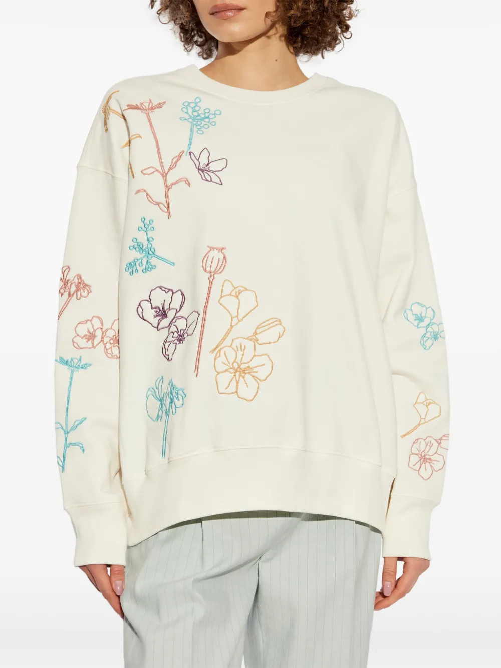 PS Paul Smith Sweater verfraaid met bloemen Wit